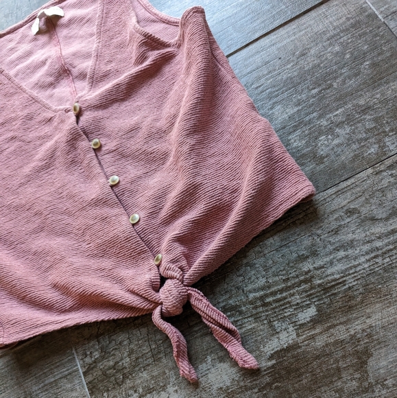 MADEWELL TEXTURE & THREAD Front Button Tie Tank - Picture 4 of 6